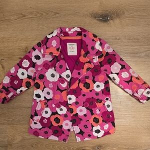 Old Navy Pink Floral Kids Peacoat